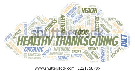 Healthy Thanksgiving word cloud.
