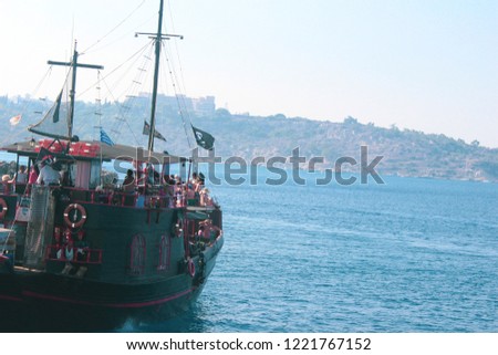 Pirate ship by the sea