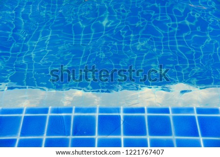 Edge of Pool,Translucent blue water