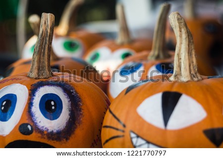 Painted Halloween pumpkins