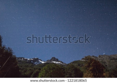 a starry night near El Retamal hut in El Bolson, Patagonia Argentina, South America