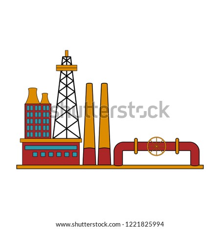 Isolated colored oil platform. Vector illustration design