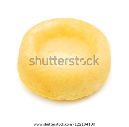 empty tartlet isolated on white