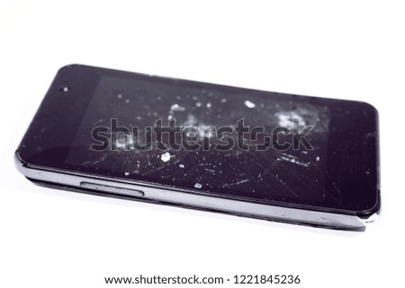 Abstract photo of broken or damaged smartphone. 