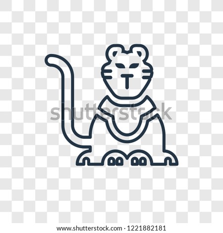 Circus Tiger concept vector linear icon isolated on transparent background, Circus Tiger concept transparency concept in outline style