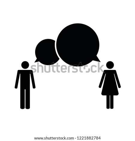 communication concept between man and woman pictogram vector illustration EPS10