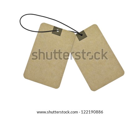 Paper tag isolate on white background