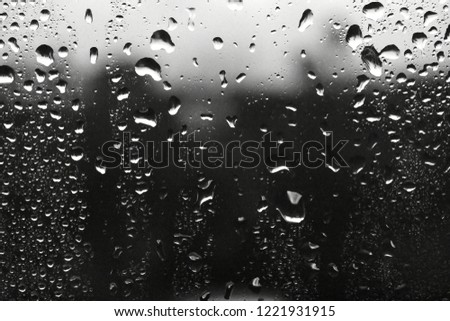 Rain Drop on glass window Background
