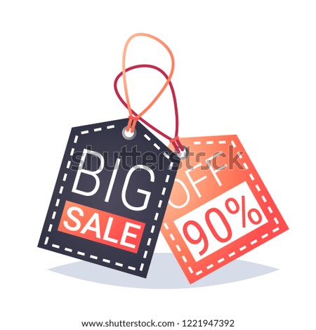 black friday big sale price tags isolated logo design flat vector illustration