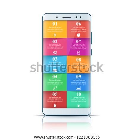 Digital gadget, smartphone icon. Business infographic Vector eps 10