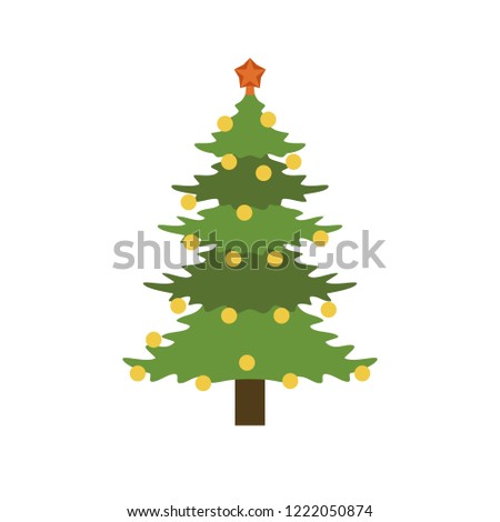 Xmas fir tree icon. Flat illustration of xmas fir tree vector icon for web design