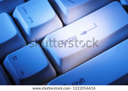 Computer Keys in Blue Cast