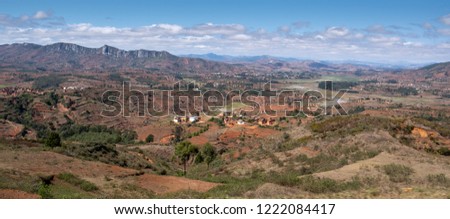 The landscape of Madagascar's central highlands. Photo taken north along highway 7 past Ranomafana national park.