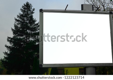 billboard for commercial ,white background for advertising material , mock