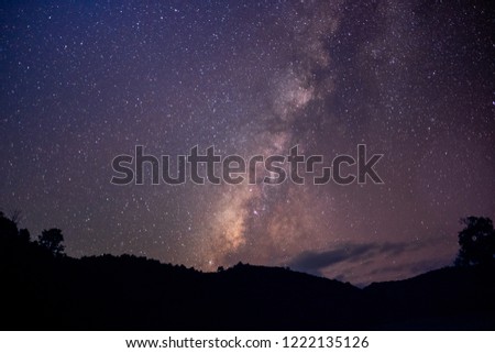 Stars and Milky Way in Night Sky