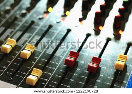 Audio Mixer Volume Slides.