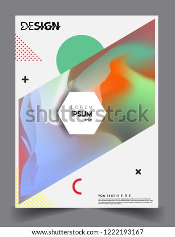 Modern abstract covers. Cool gradient shapes and geometric object composition, vector covers design.