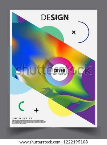 Modern abstract covers. Cool gradient shapes and geometric object composition, vector covers design.