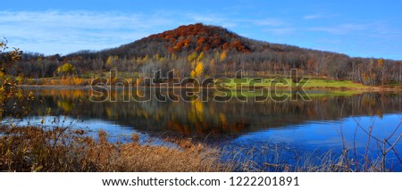Fall landscape Eastern township Bromont, Quebec, Canada