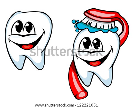 Clean tooth with toothbrush and paste for healthcare and hygiene concept design, such a logo template. Jpeg version also available in gallery
