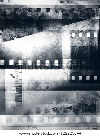 Film negative frames, black and white