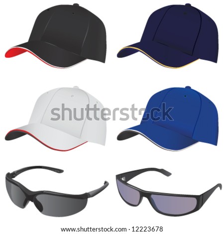hat and glasses vector