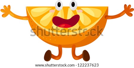 illustration of isolated cartoon orange dancing