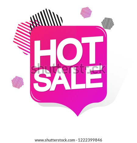 Hot Sale, tag design template, discount speech bubble banner, app icon, best offer, vector illustration