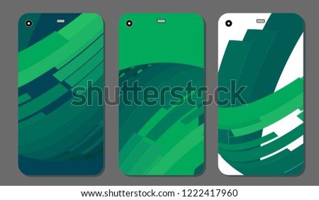 Set fashionable abstract ornaments for mobile phone cover and screen . The visible part of the clipping mask. The sample is ready for printing after the release clipping mask.