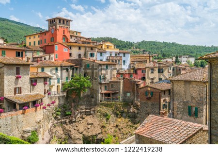 Loro Ciuffenna, village in the Province of Arezzo in the Italian region Tuscany. Central Italy.
