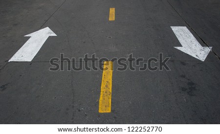 Street, road, arrow direction
