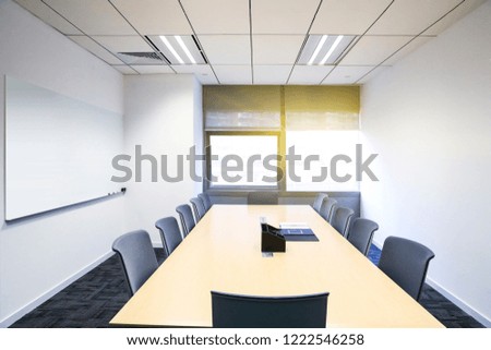 Architectural photography of an indoor conference room