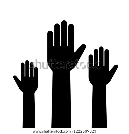 Illustration of people raising hand Royalty-Free Stock Photo #1222589323
