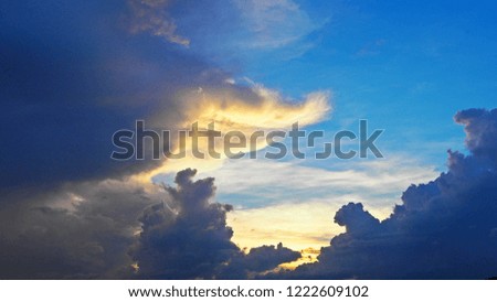 Colorful sky with clouds in the evening. Natural background or wallpaper.