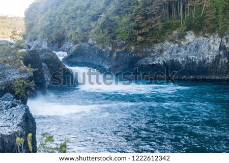 Saltos del Petrohue waterfalls in National Park Vicente Perez Rosales, Chile