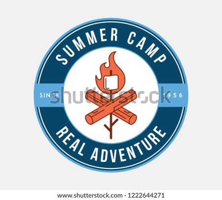 Outdoor summer camp adventure is a vector illustration about real exploration