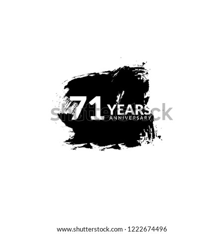 grunge 71 years anniversary celebration simple logo
