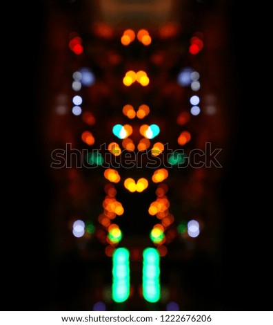 Night city, color bokeh of light city street.  Abstract background.