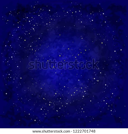 Astrology purple background. Outer Space square bright backdrop. Night magenta sky fond. Stars. Milky Way. Nebula. Cosmic dust. Vector illustration.