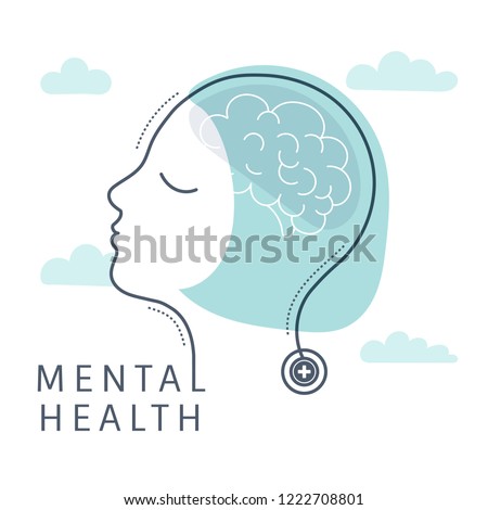 Mental health for women vector Royalty-Free Stock Photo #1222708801