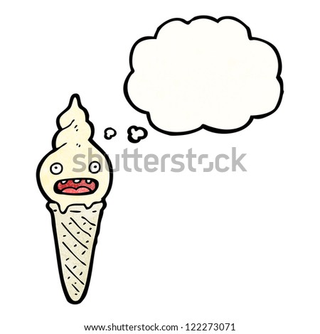 cartoon retro ice cream character
