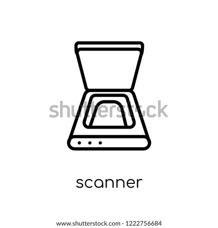Scanner icon. Trendy modern flat linear vector Scanner icon on white background from thin line Electronic devices collection, editable outline stroke vector illustration