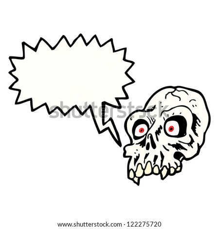 cartoon shrieking skull