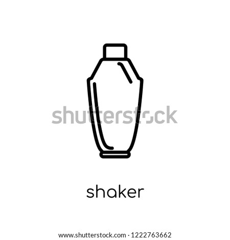 shaker icon. Trendy modern flat linear vector shaker icon on white background from thin line Drinks collection, outline vector illustration