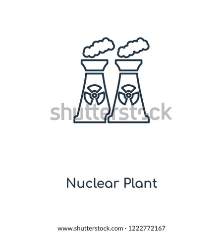 Nuclear Plant concept line icon. Linear Nuclear Plant concept outline symbol design. This simple element illustration can be used for web and mobile UI/UX.