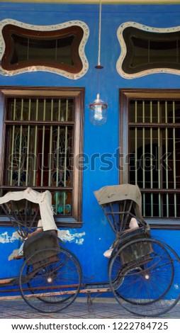 The blue wall bicycle in Penang