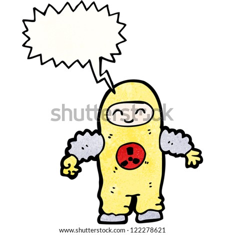 cartoon man in radiation suit