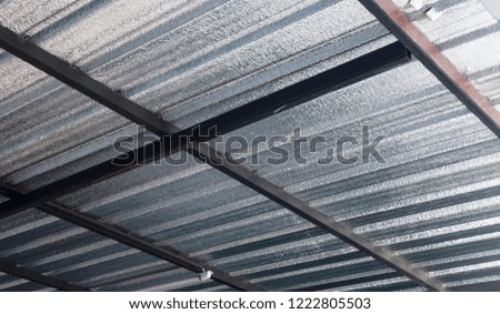 Closeup metal sheet roof.