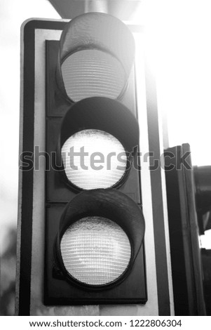 Red pedestrian traffic light black