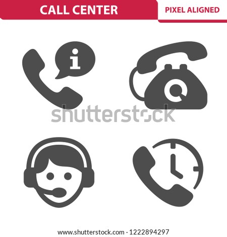 Call Center Icons. Professional, pixel perfect icons, EPS 10 format.